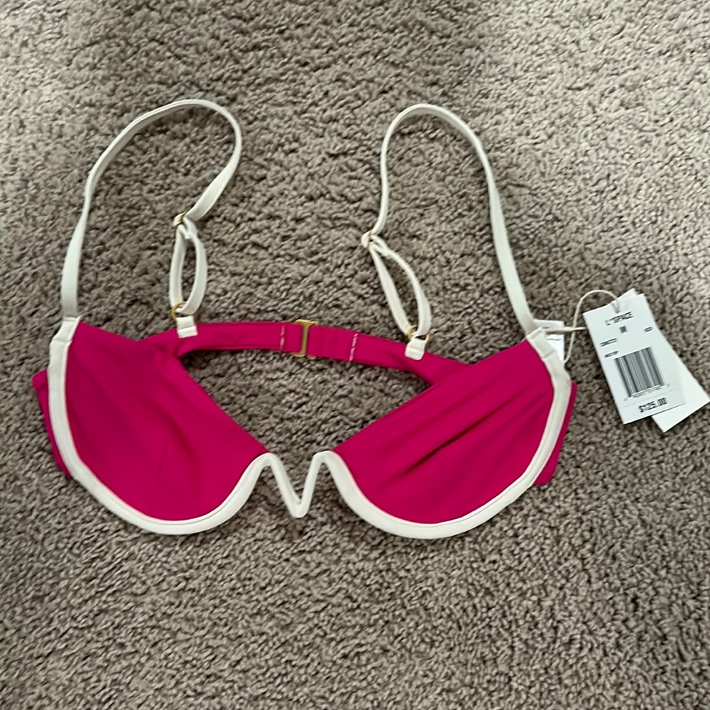 NWT L*Space hot pink bikini top